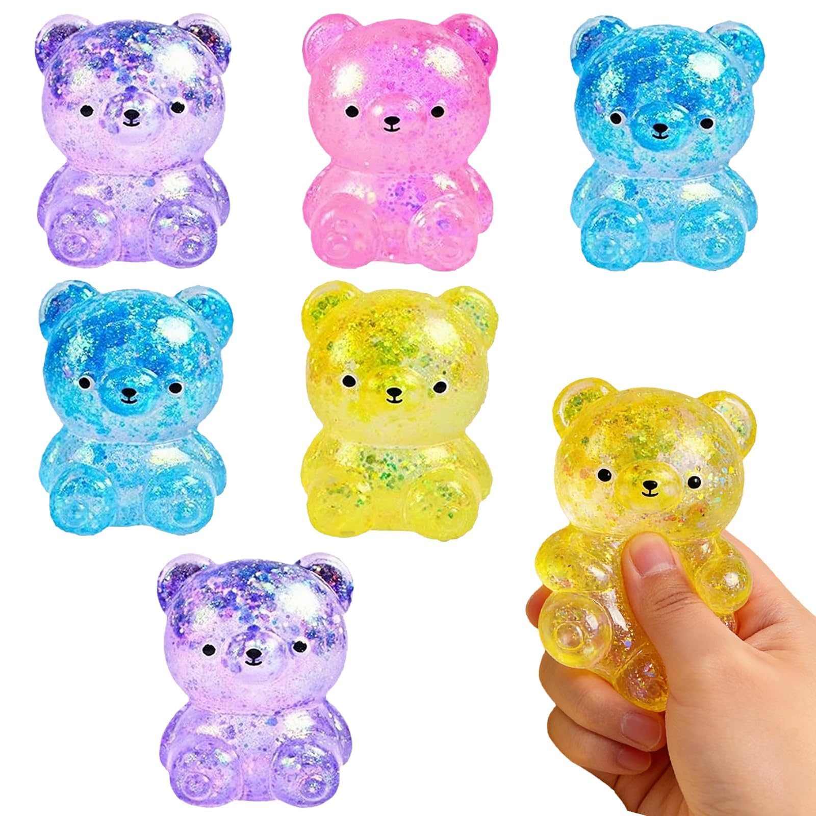 6 PCS Sugar Squishy Balls Little Bear Set, Sensory Squishy Toys