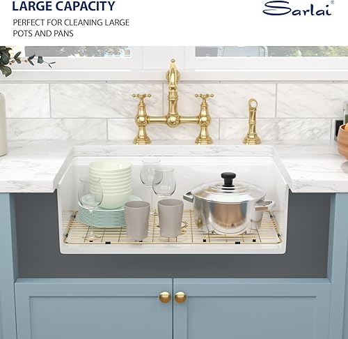 Miniatura 112 de Sarlai - Cerámica de porcelana de fregadero de porcelana, color blanco Blanco,Negro -,Negro estación de trabajo,Blanco estación