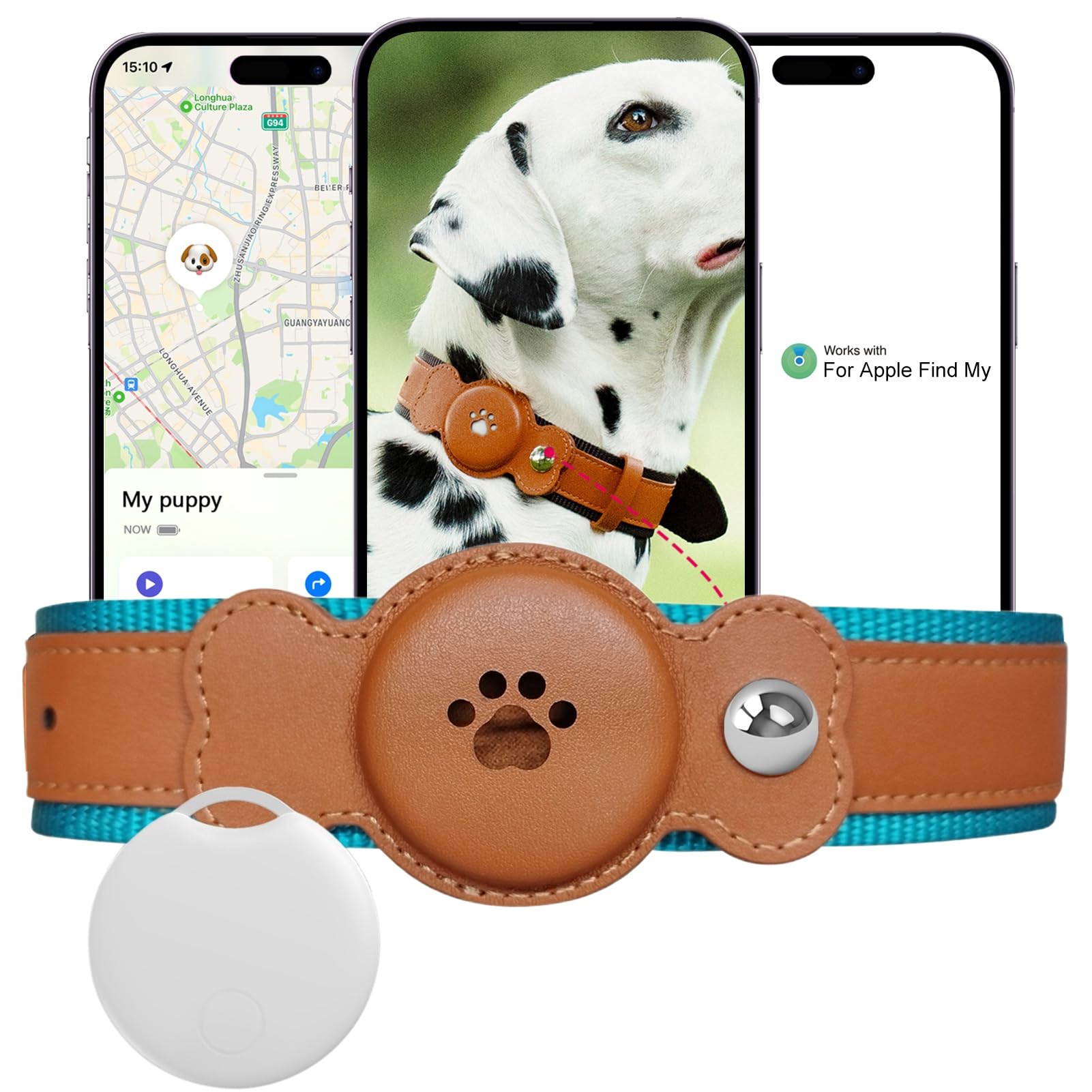 Collier pour animal de compagnie avec traqueur GPS, collier pour animal de compagnie avec GPS étanche, suivi réel de localisation, longue durée de vie, collier réglable pour animal domestique