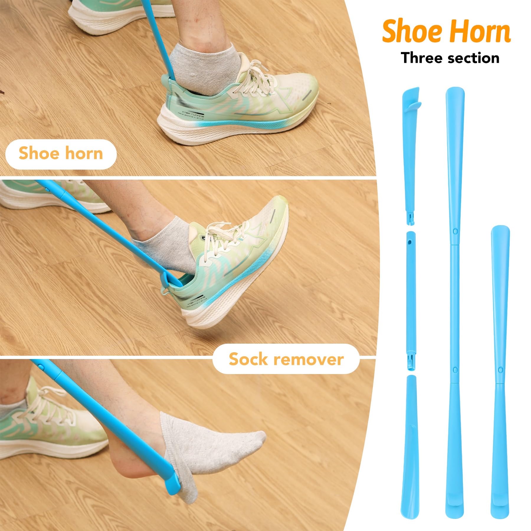 CAidRE Kit di 7 pezzi, kit per la sostituzione totale dell'anca per anziani, ausili per la mobilità con Reacher Grabber, calzascarpe, sollevatore gambe, spazzola doccia, grattaschiena, aiuto per la