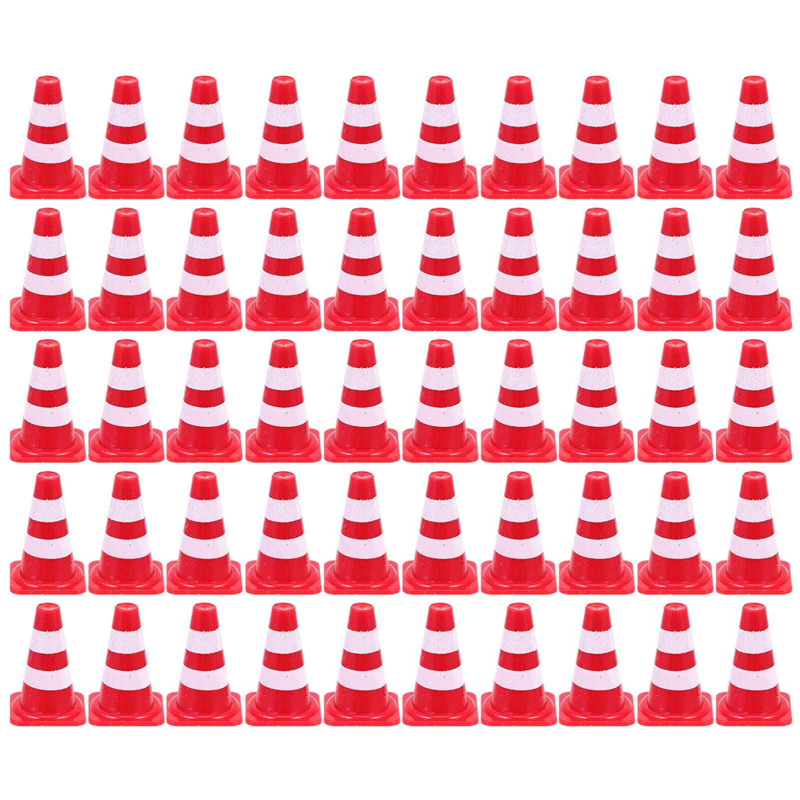 Garneck Exercise Equipment 50pcs Roadblock Simulation Props Orange Cones for Parking Mini Construction Cones Road Cone Toy for Basketball Remote Control Work Red Abs Athletic Tape