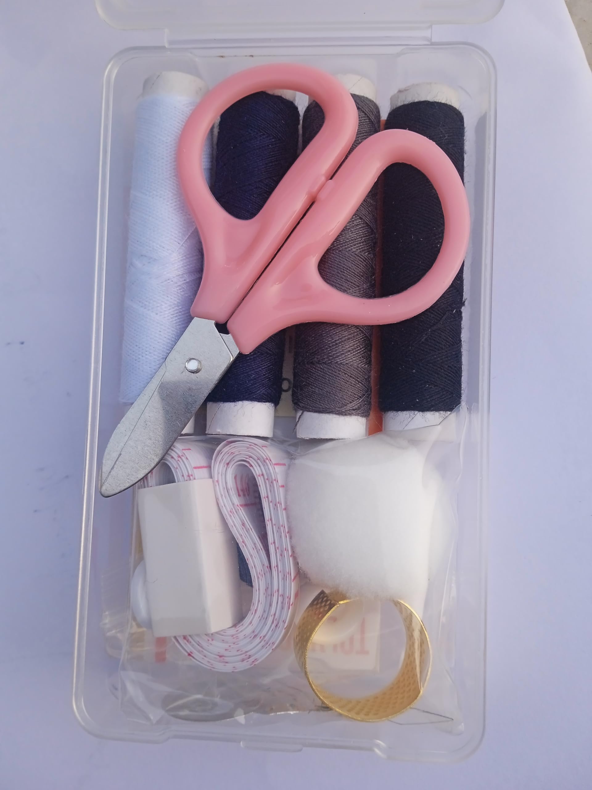 Basicare Sewing Kit, Portable Sewing kit Box Sewing Supplies Accessories with 4Pcs Thread Spools, Scissors, Thread Needles,Tape Measure for DIY, Adults,Beginners,Emergency,Travel,Home