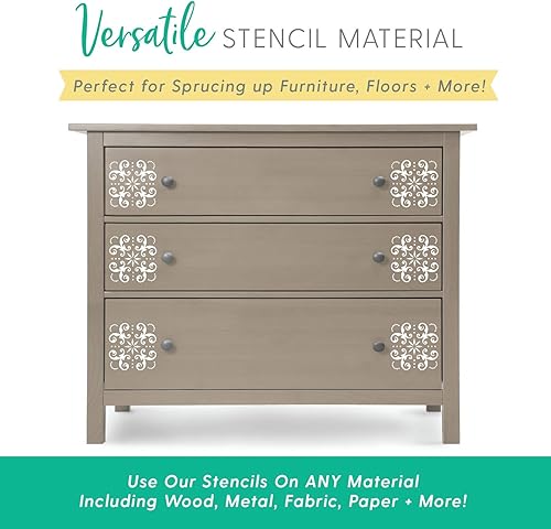 Miniatura 6 de I Like That Lamp Paquete de 4 plantillas de azulejos (6 x 6 pulgadas), patrón marroquí, plantillas reutilizables para pintar suelosparedesmuebles,