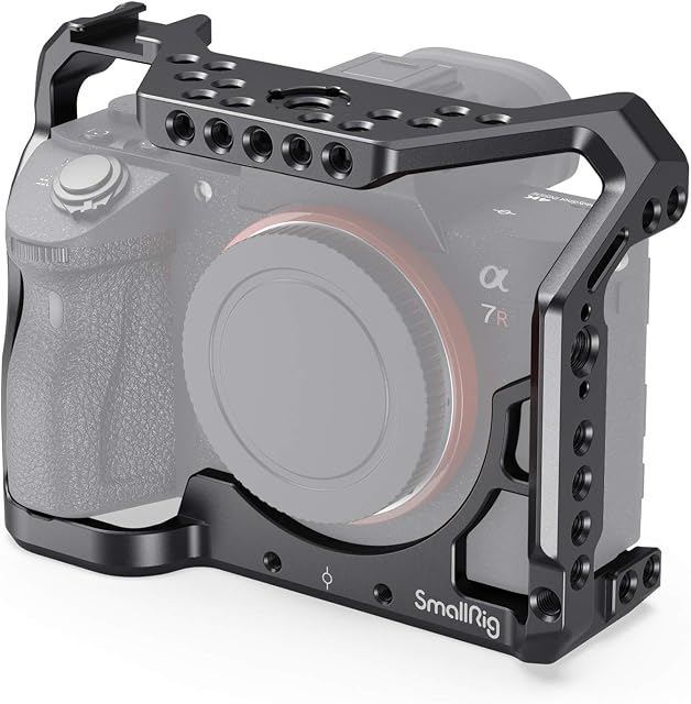 (New Version) SMALLRIG A7R III/A7 III Cage with Built-in Cold Shoe Mount, 1/4''-20 Thread Holes, Locating holes for ARRI Standard, Compatible with Sony XLR 2KM/XLR-K1M, for Sony A7R III/A7 III - 2087C