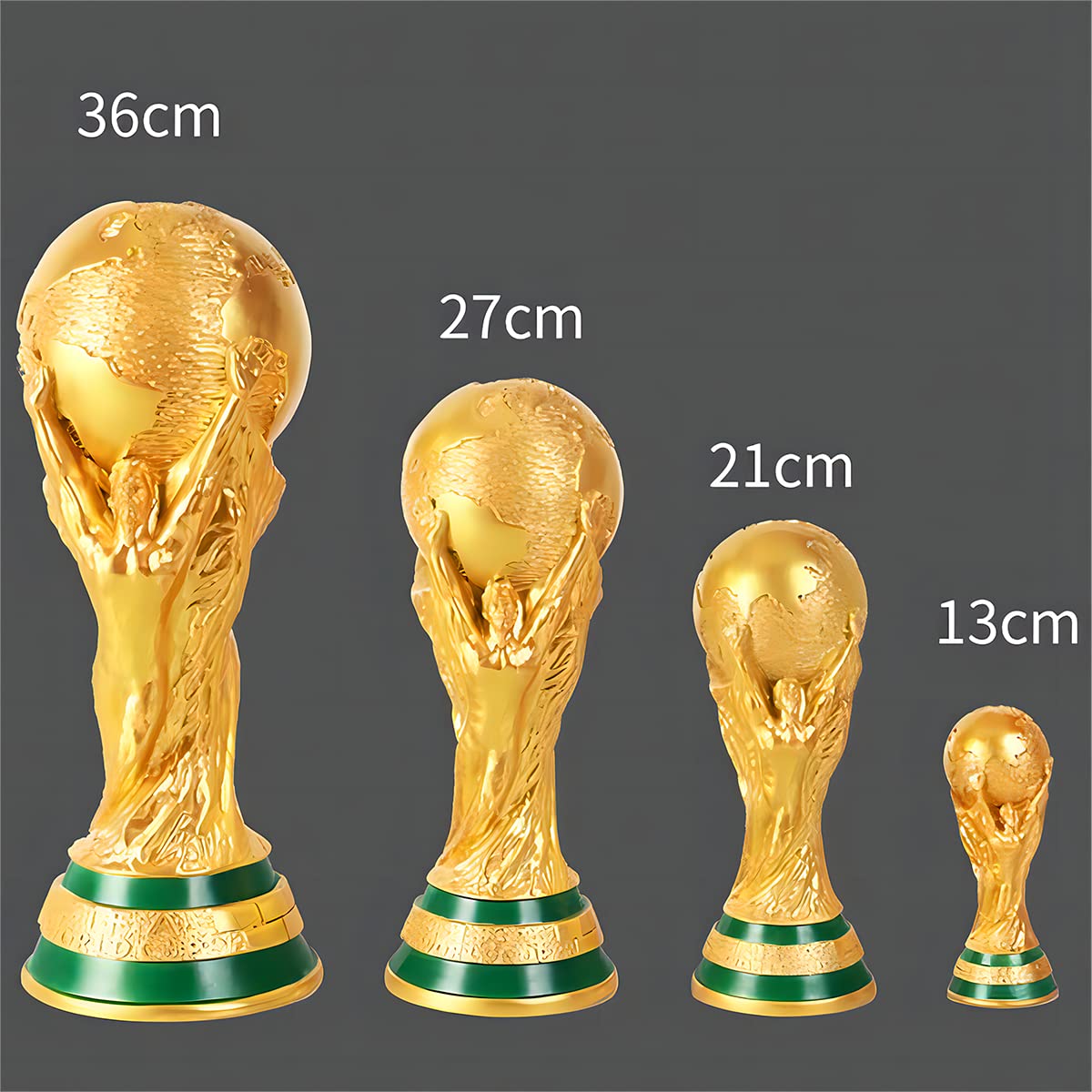 World Cup Trophy Replica 2022 World Cup Replica Resin Soccer Collectibles Sports Fan Trophy Gold Football Fan Souvenir Football Championship Award Bedroom Office Desktop Decor (5.1 IN-13 CM) — view 9