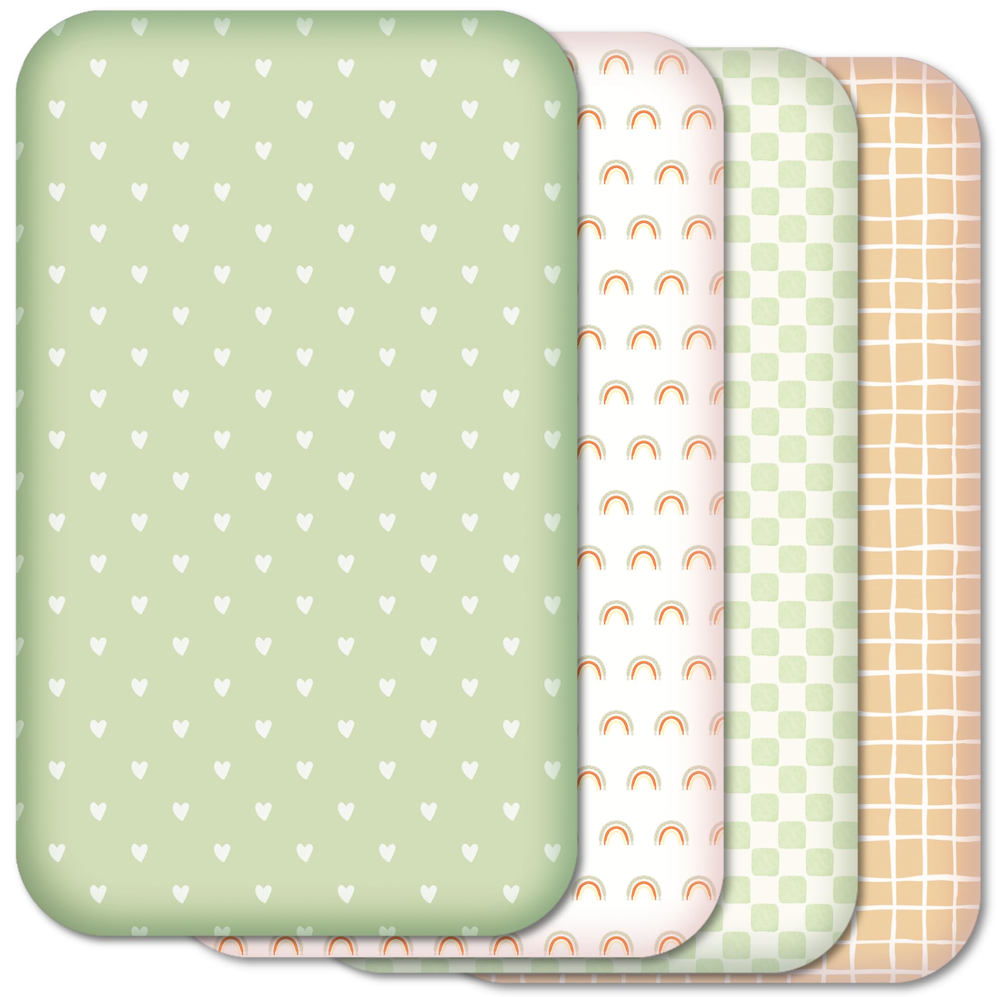 Next to Me Crib Sheets 83x50cm – 4-Pack - Soft & Breathable Baby Bedding Fitted Sheets Set, Snug Microfibre Sheets for Bedside Cribs (83x50cm, SET12-4pcs)
