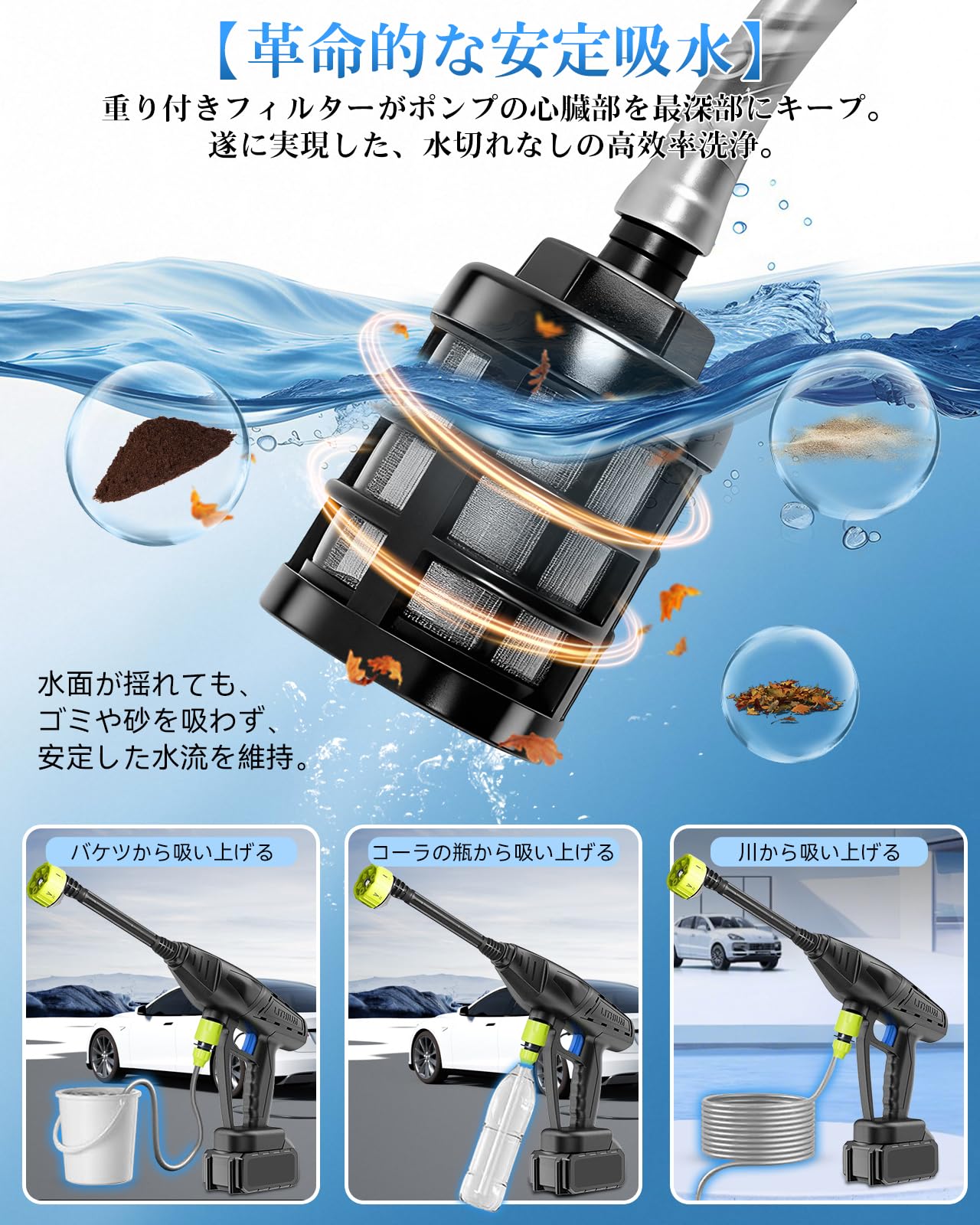 Amazon | SWIMSNOW 高圧洗浄機 コードレス 充電式【工場直販 2025新
