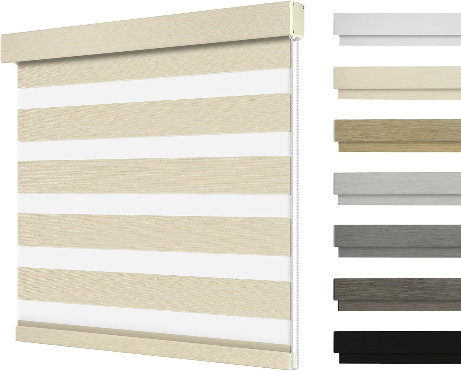 Custom Zebra Blinds for Windows,Blackout,Light Control,Easy to Install, UV Protection,Blinds for Indoor,for Office and Home,Roller Shades,Beige,Custom Sizes