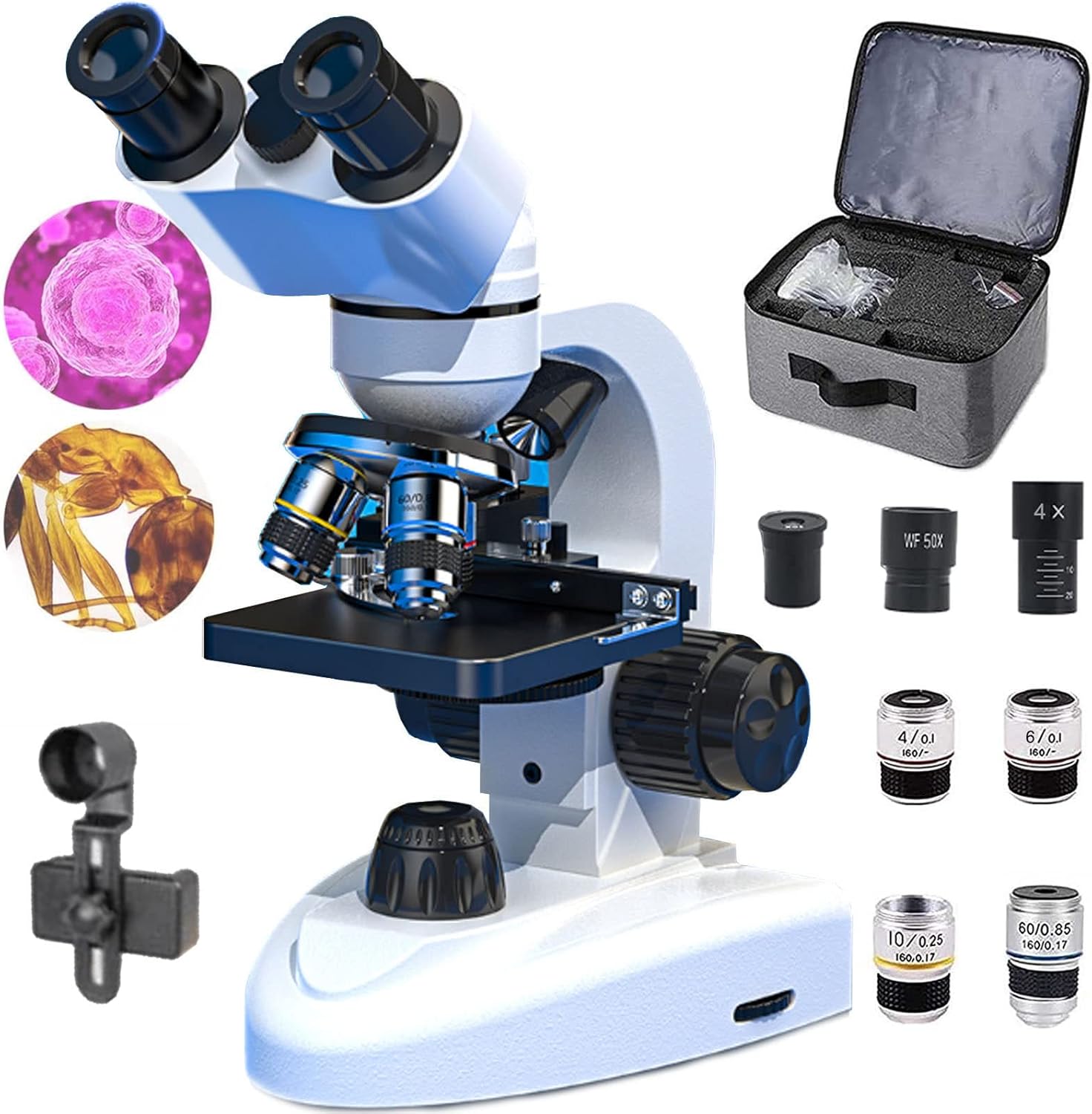 40x10000x MicroscóPio Composto Binocular Com Conjunto De LâMinas De