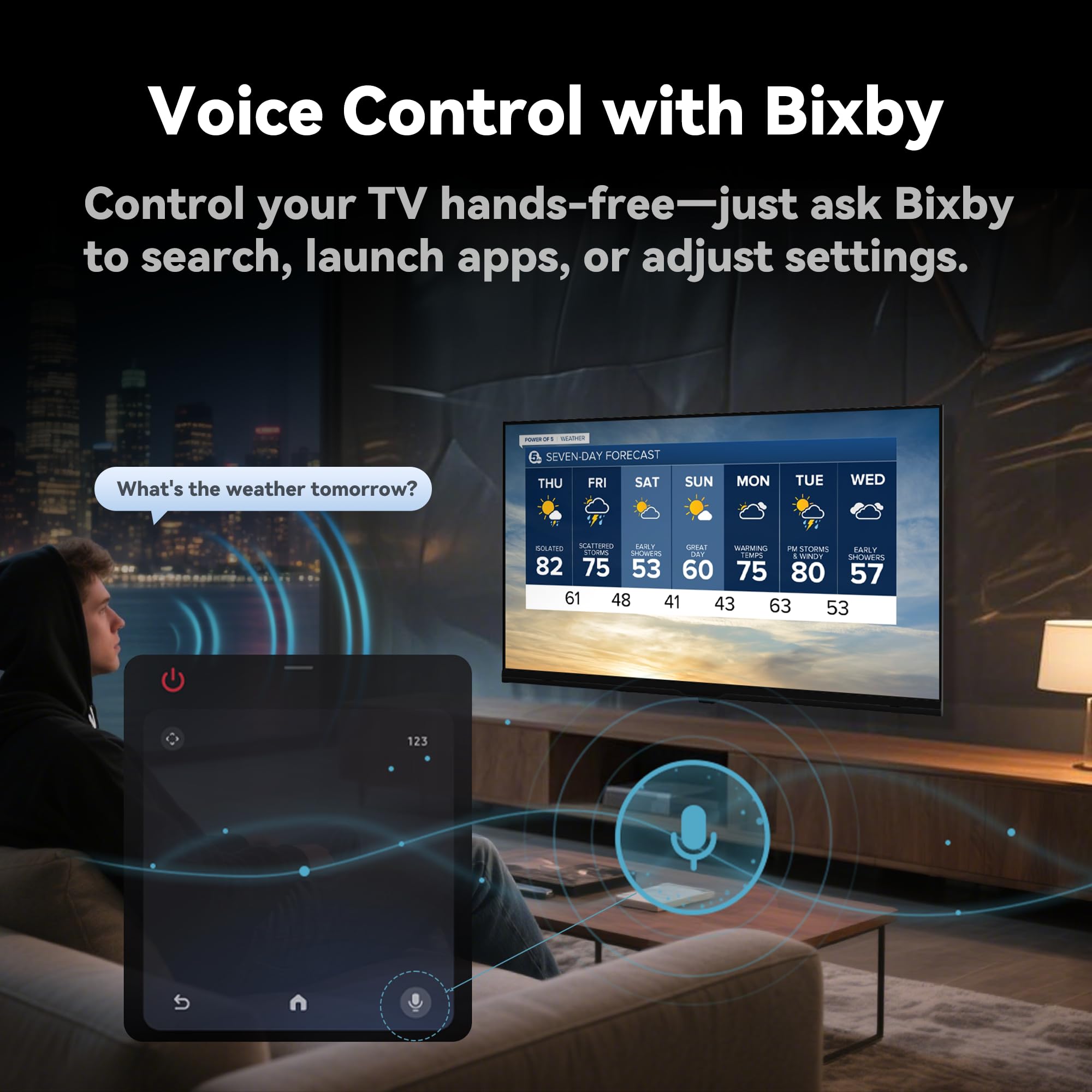 FPD 43 Inch Smart TV 1080P Full HD Powered by Tizen OS Compatible with Dolby Audio, HDR 10, HDMI, WiFi, Bluetooth, Flat Screen Television (AT43-P1, 2025)