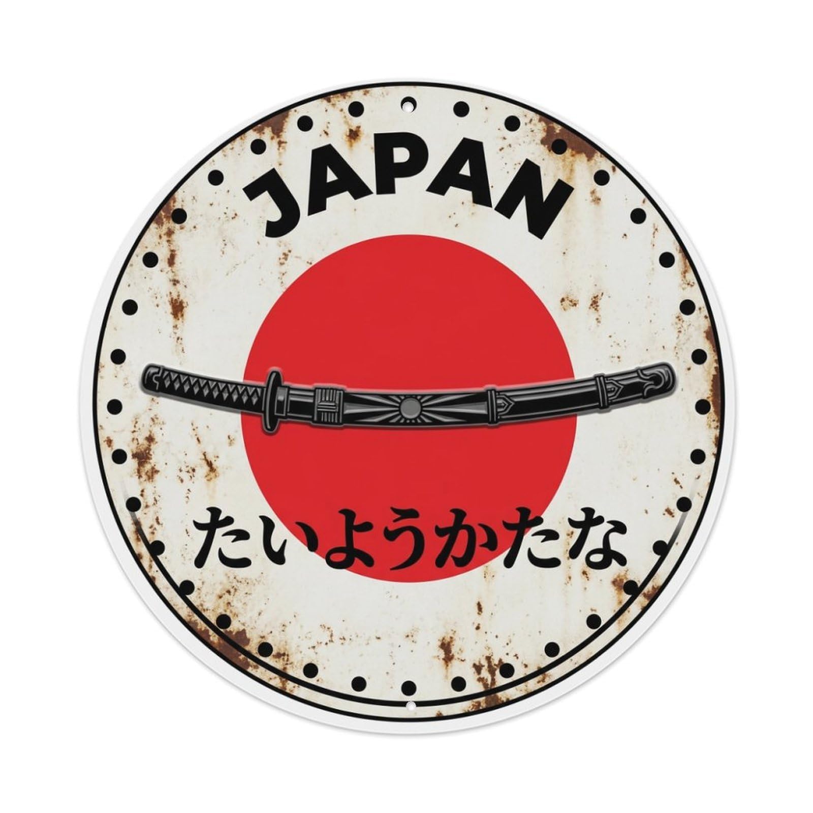 Galvaxio Style Sun Katana Japan Solar Design Historic Metal Tin Sign