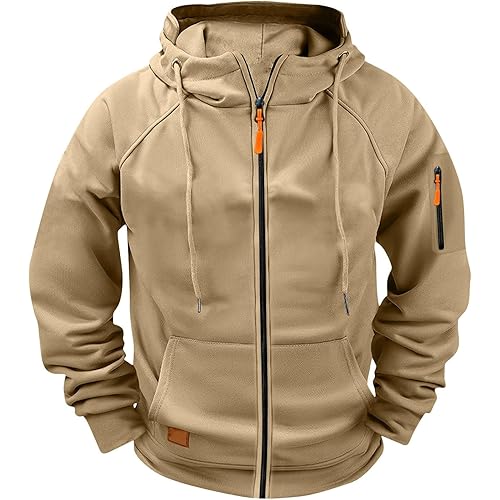 Big and Tall Hoodies for Men Quarter Zip Up Tactical Hoodie Pullover Fall Winter Fashion Hooded Sweatshirt Pockets