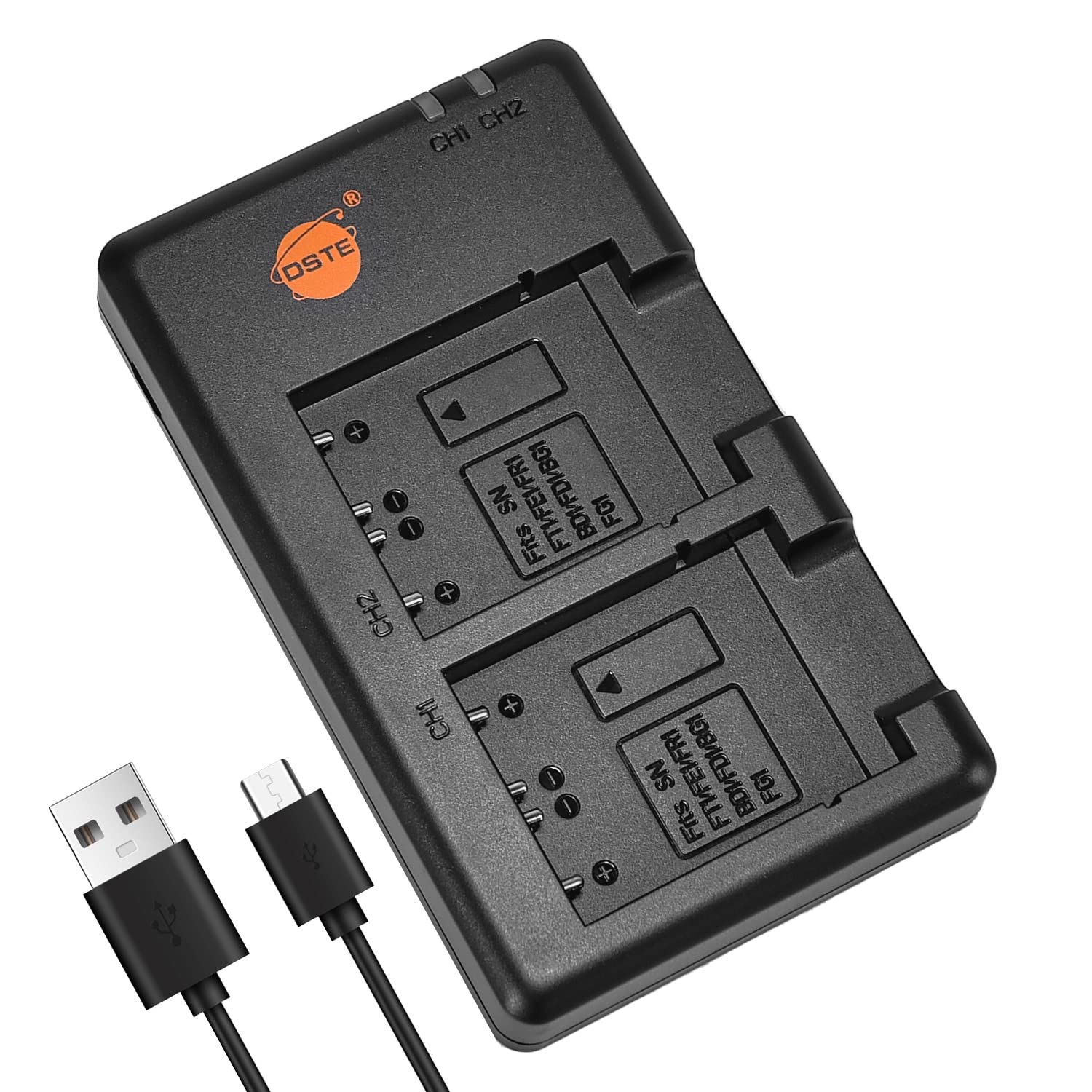 BCTRX BC-TRX Battery USB Dual Quick Charger Compatible for Sony NP-BG1, NP-FG1, NP-BD1, NP-FD1, NP-FT1, NP-FE1, NP-FR1 Battery