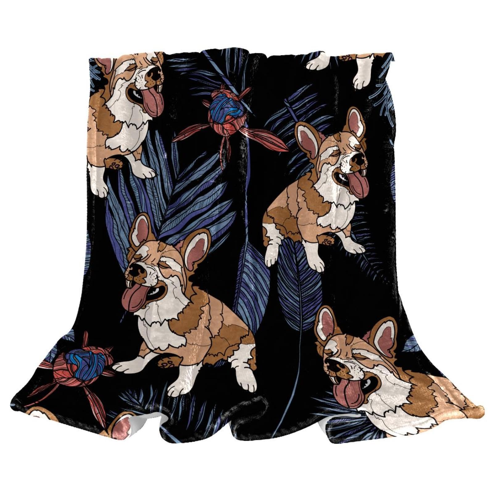 Couverture Polaire Chien Animal Mignon Couverture Plaid Chaude Douce pour Lits Canapés Chaises Divans 150×200cm