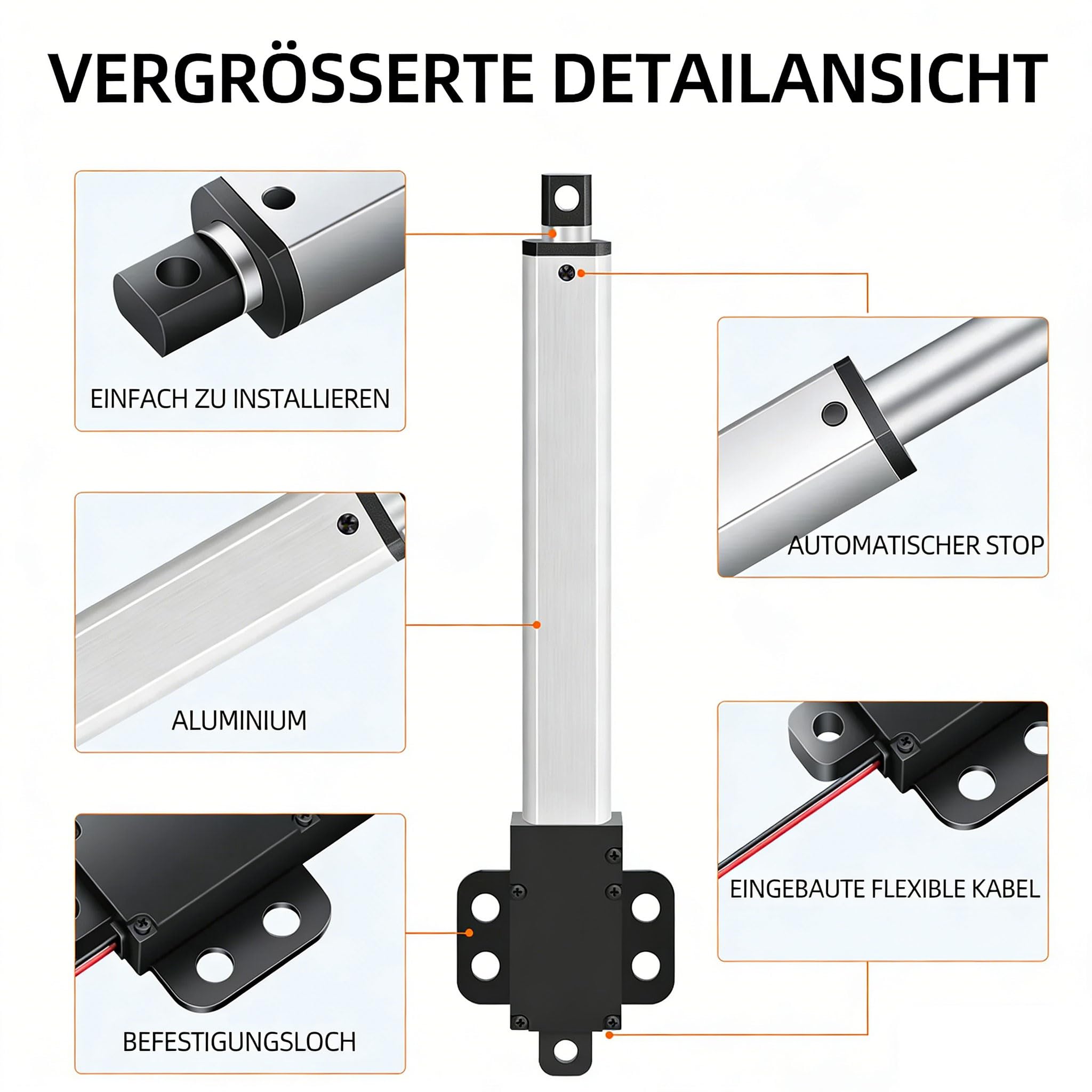 Micro Linear Actuator 12V 50N Linearantrieb Motor 50mm Mini Electric Lineartechnik für Auto Auto RV Elektrischer Türöffner Linearmotor Linearantrieb 50N 50mm Linearaktuator Motor