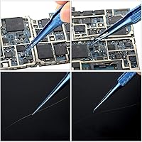 Vista 2 de Tvoip Pinzas de aleación de titanio de precisión, pinzas para huellas dactilares, pinzas para componentes electrónicos, herramientas de recolección