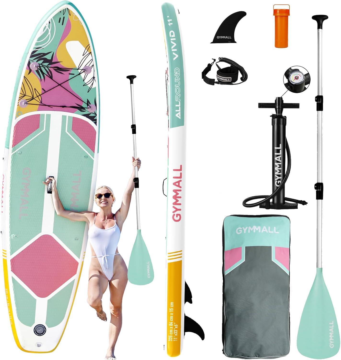 Paddle Gonflable Adulte, Stand Up Sup Large Deck Antidérapant avec Accessoires Premium et Sac