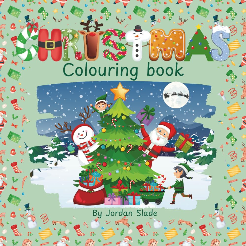 Christmas Coloring Book for Kids Ages 3-10: Fun Holiday Scenes with Santa, Reindeer, Snowmen, and More