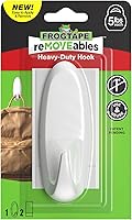 Vista 1 de FrogTape reMOVEables Heavy Duty Wall Hooks - No Damage - Easy to Remove & Reuse - Large Wall Hook with Adhesive Strips - Holds up to 5 lbs