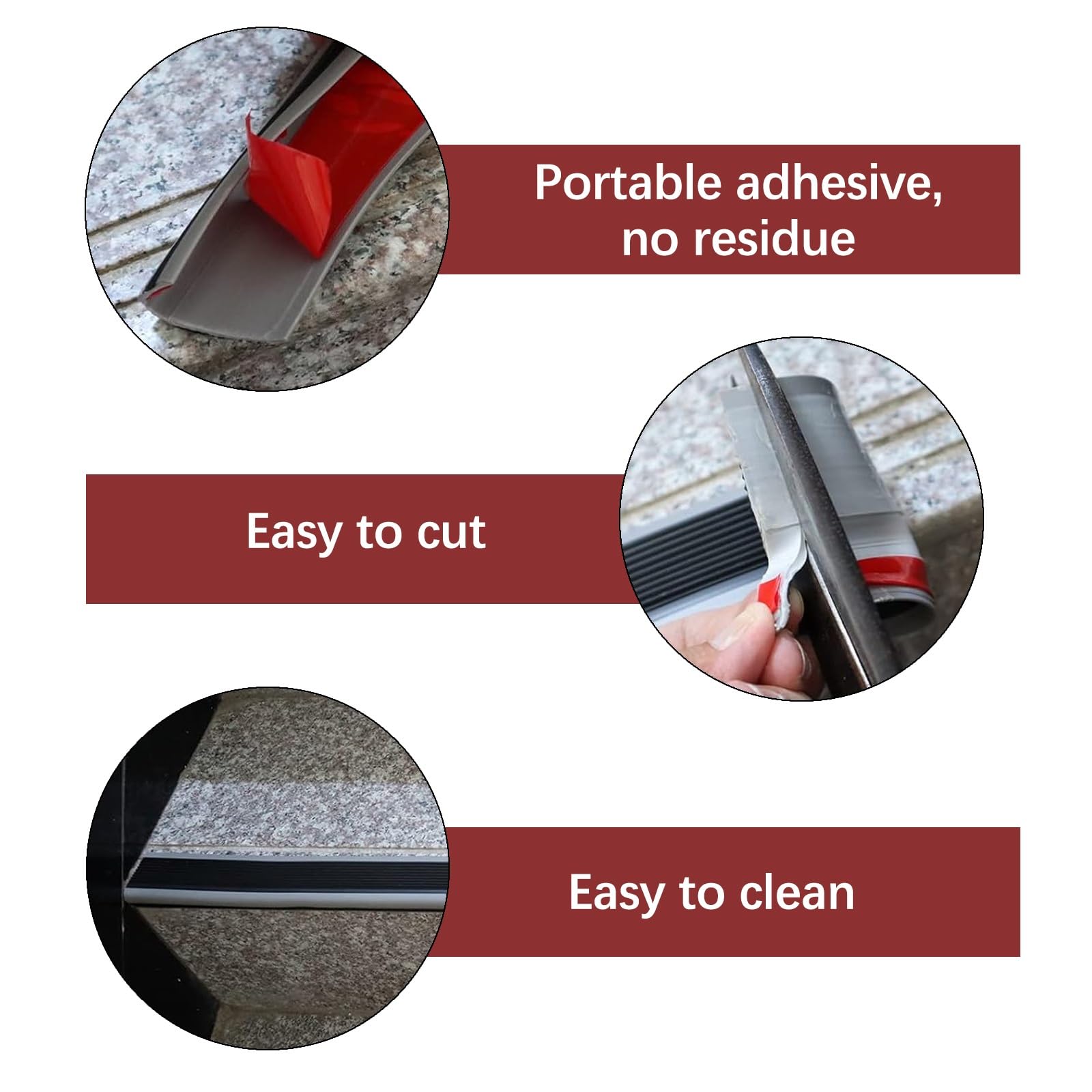 Tira De Vinilo Autoadhesiva Antideslizante Para Escalera, Borde De Escalera De Goma De PVC, Perfil De Borde De Escalera Autoadhesivo, Perfil De ÁNgulo De La Nariz De La Escalera, Cantonera Protector(W