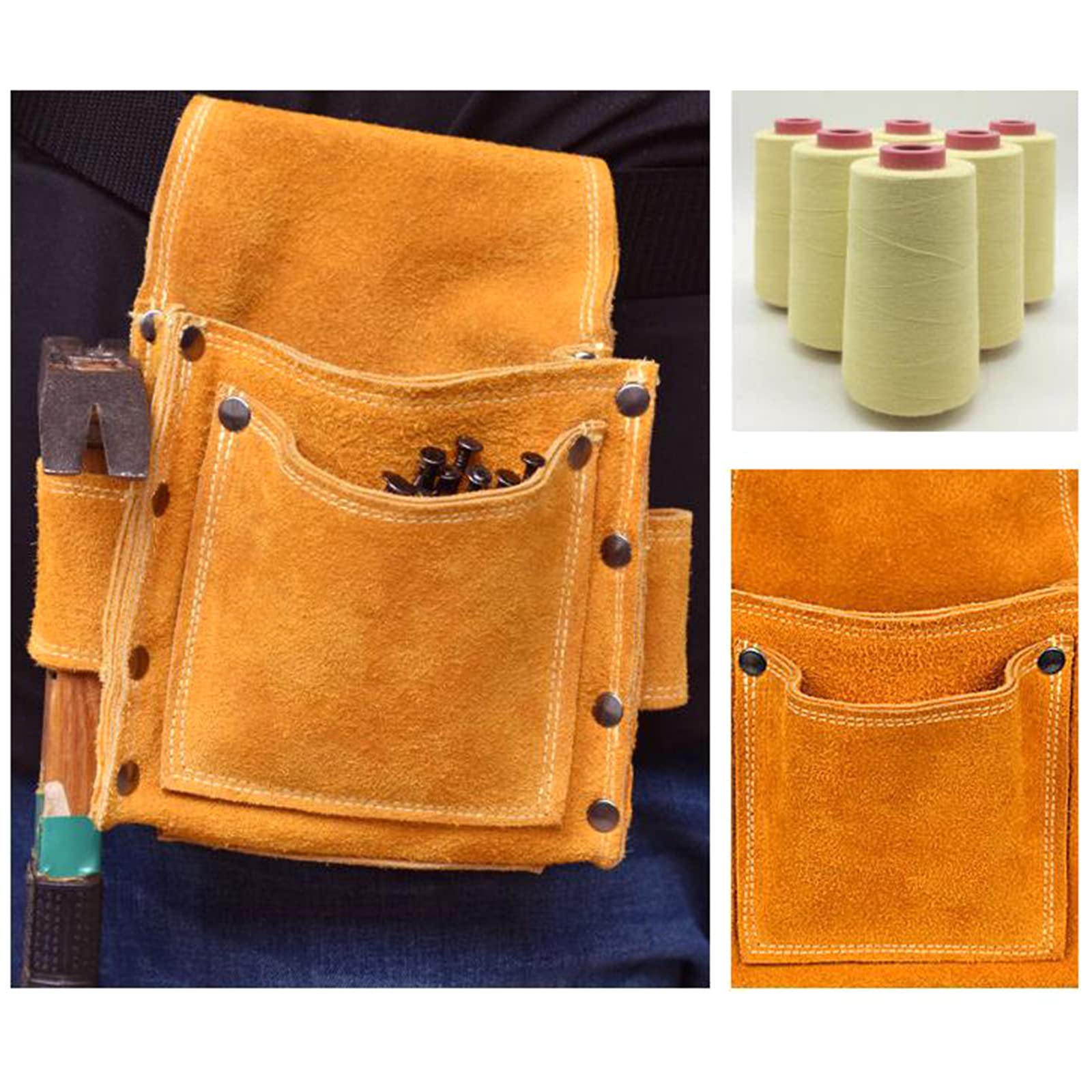 Lot de 2 sacs de perceuse électrique avec ceinture pour perceuse électrique, clé à molette, ciseaux, sacs à outils pour charpentiers, sacs à outils pour électriciens, sacs à outils pour homme