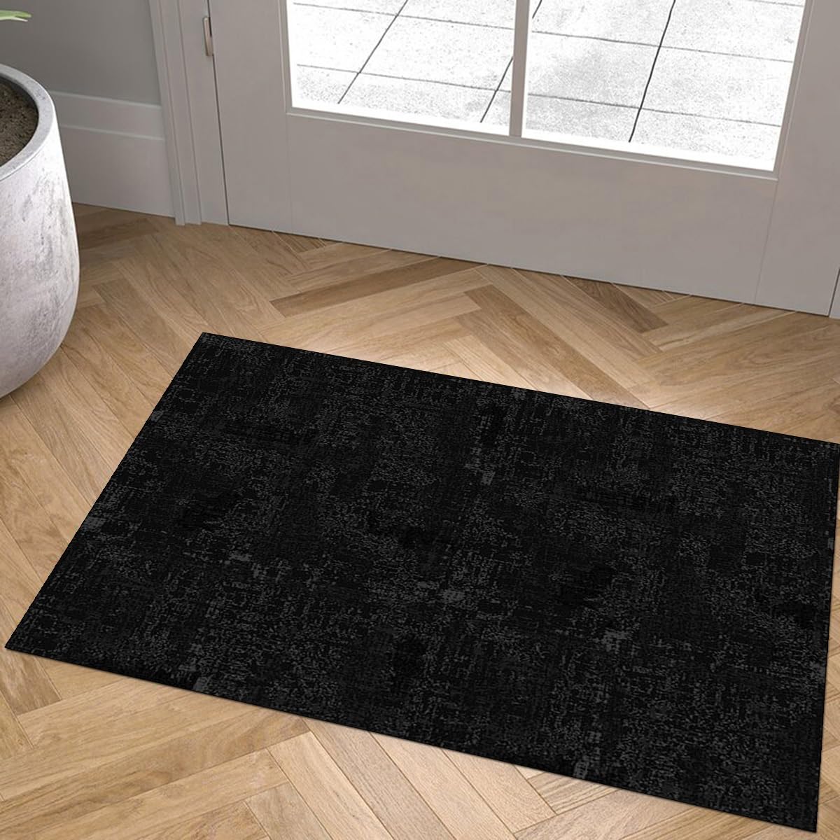 Alfombras de Pasillo Antideslizantes, 110x200CM Negro Alfombra de Pasillo de Cocina y Pasillo Lavable Abstracta Antideslizante Alfombra Larga de Pasillo para Pasillo Dormitorio Entrada