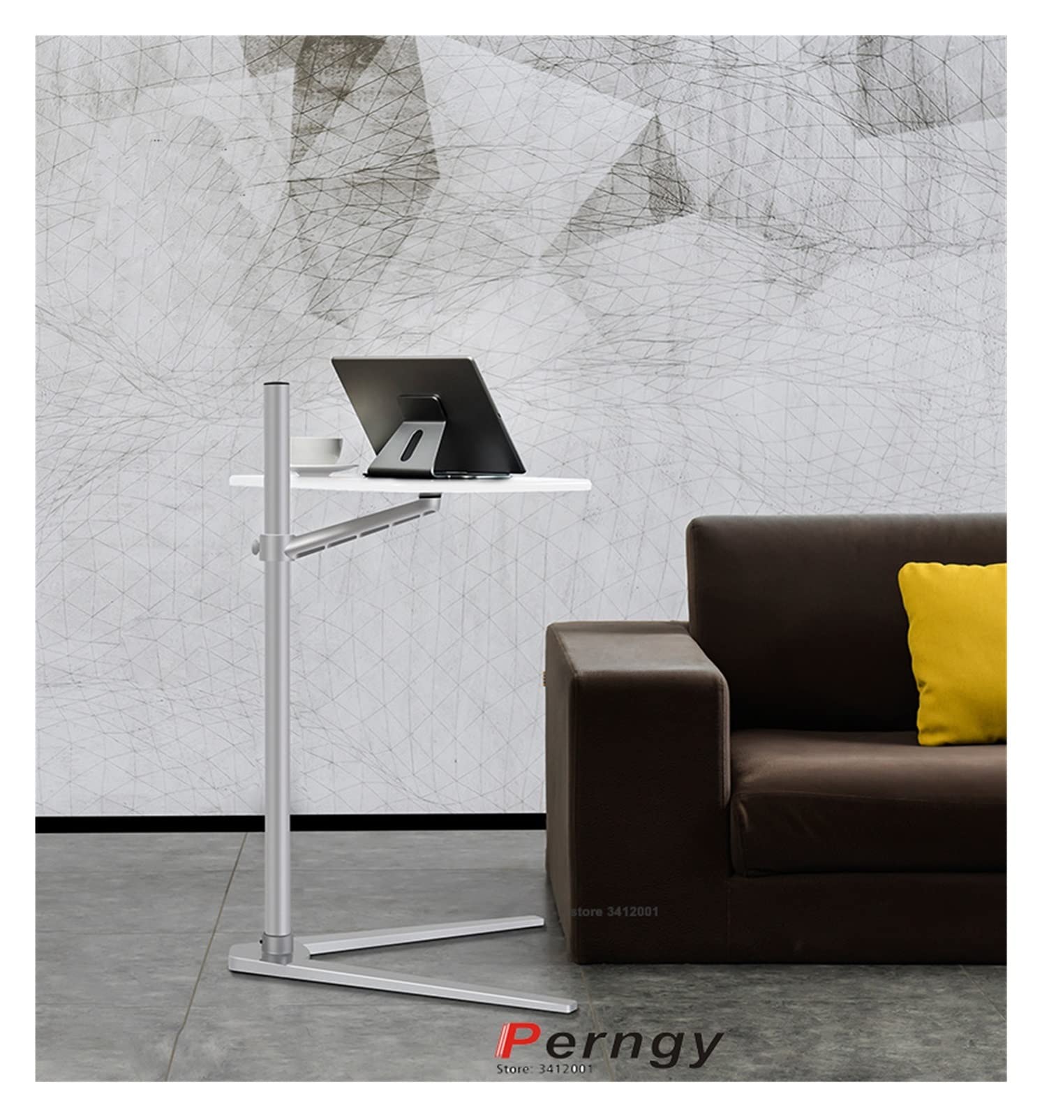 UP-88T wielofunkcyjny stojak podłogowy 3 w 1 do laptopa / tabletu PC / inteligentnego uchwytu na telefon regulowana wysokość/kąt z tacką na mysz(UP-88T-WOOD)