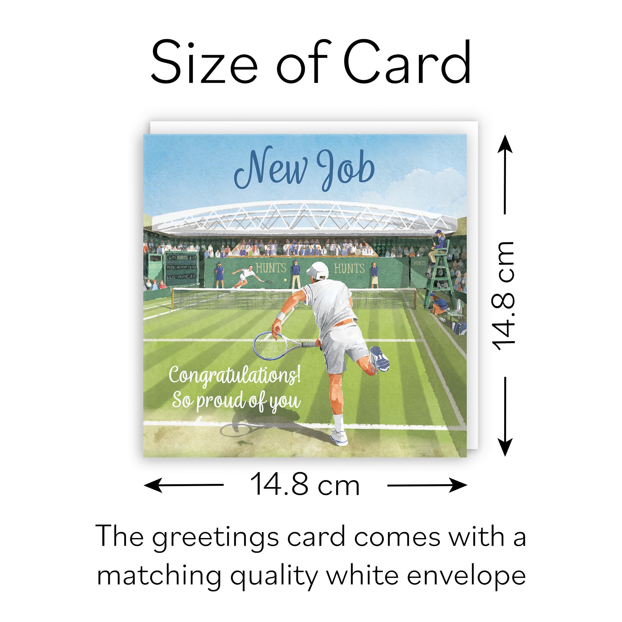Hunts England - New Job Congratulations Tennis Card For Him - Milo's Gallery - Tennis Congratulations Card - For Tennis Lover - For Men, Friend, Colleague - Congratulations/Well Done For New Job - Image 4