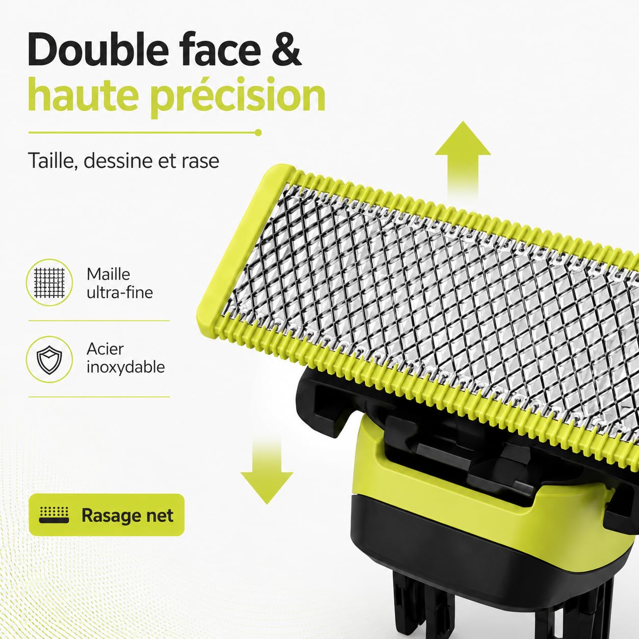 Lame de rasoir électrique - Lot de 3 lames - Compatible avec tous les modèles O Blade- Rasage et entretien de la barbe - 4 mois d'utilisation