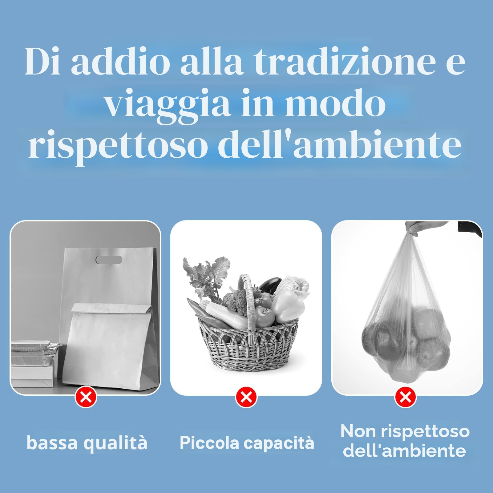 Cisixin 4 Pezzi Borsa della Spesa Ecologica,Pieghevole, Riutilizzabile, Economico Ed Ecologico