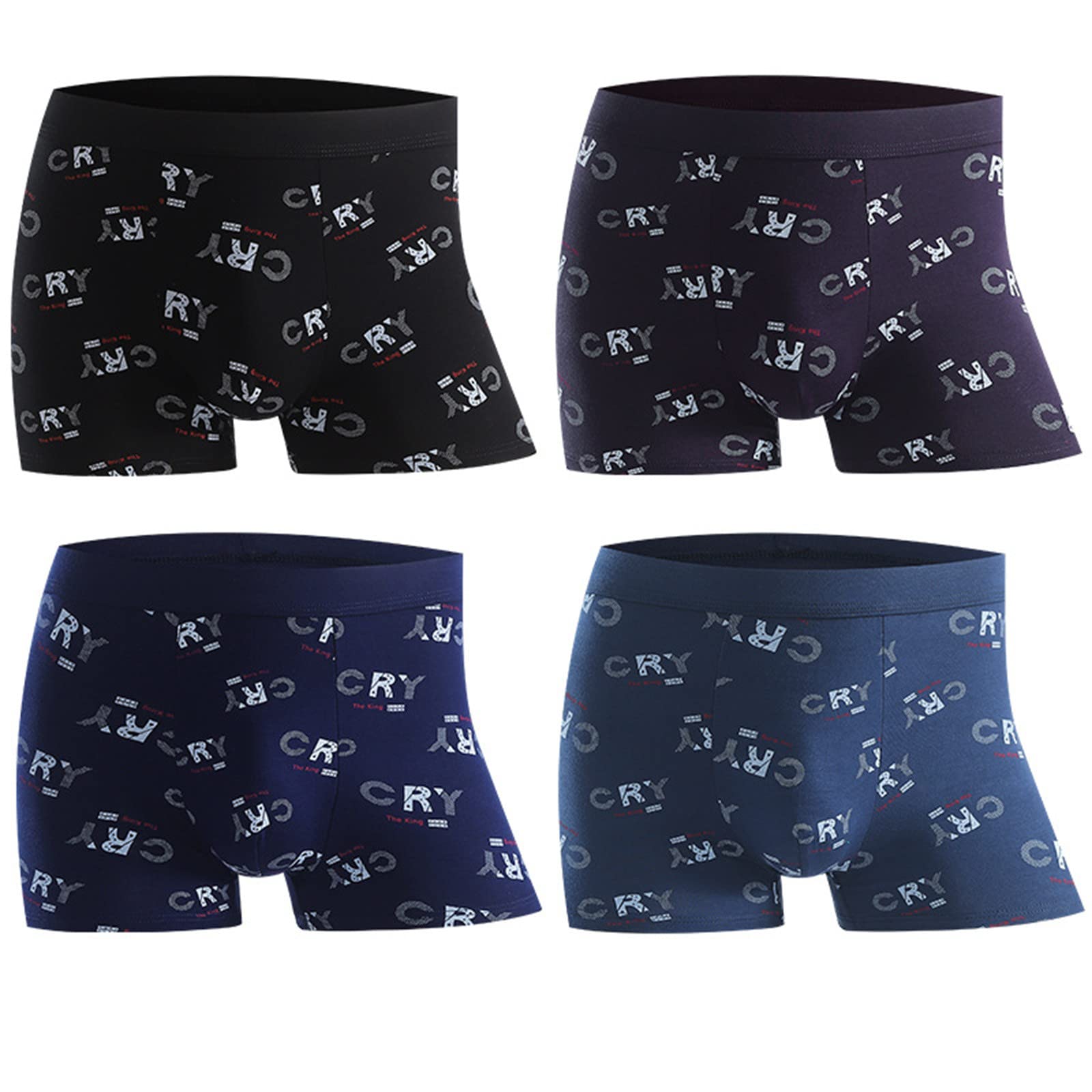 Calzoncillos Hombre Comentarios De Boca De Hombres Modal Modal Transpletle Mid De La Media Letras De La Juventud Shorts 4 Pcs