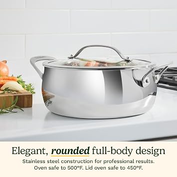 Cuisinart PureCladTM Triple Ply Stainless Steel 4.5 Qt. Dutch Oven w/Cover, PCT3545-24