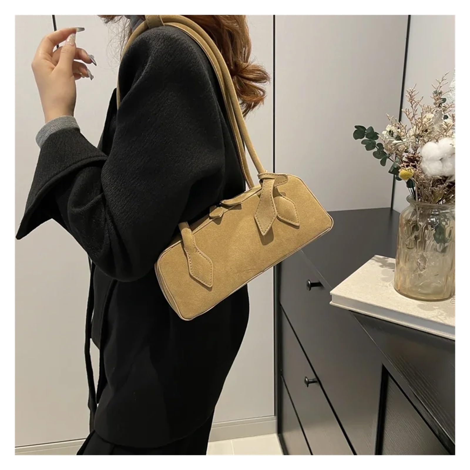 Bolso bandolera PU Zipper Solid Color Bowling Shoulder Bags Simple Tote Women's Bag Cute Underarm