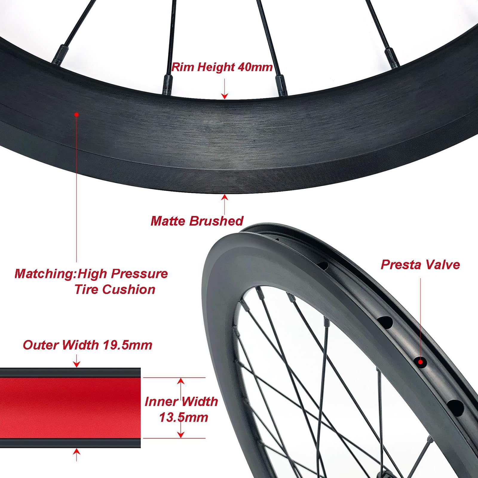 Amazon | MirOdo 451 自転車用ホイールセット 22インチ 24穴