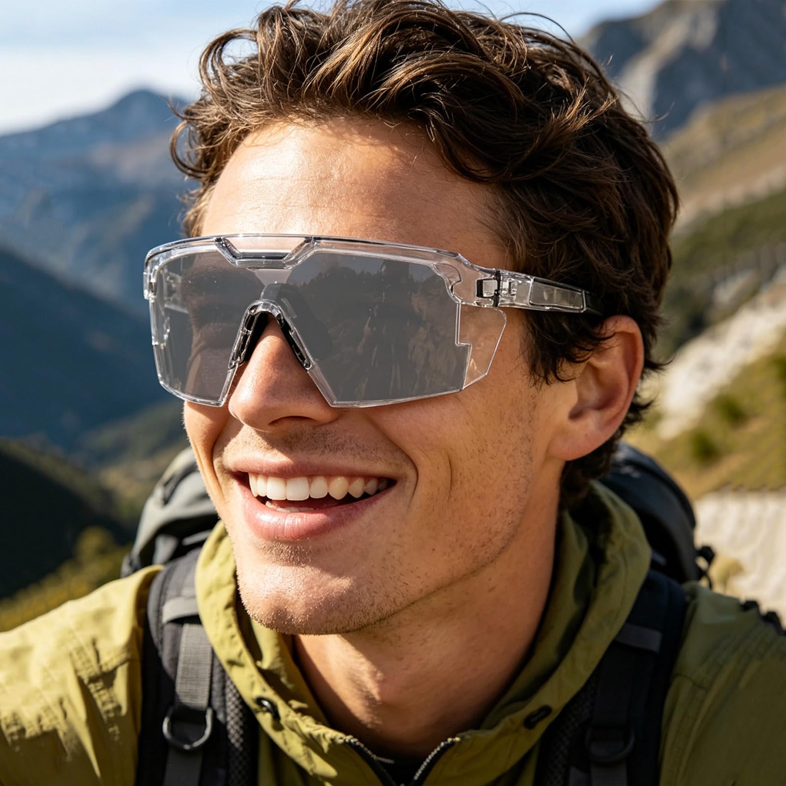 Gafas de sol polarizadas fotocromáticas UV400, lentes de policarbonato resistentes a los impactos para deportes al aire libre y protección del trabajo, gafas duraderas