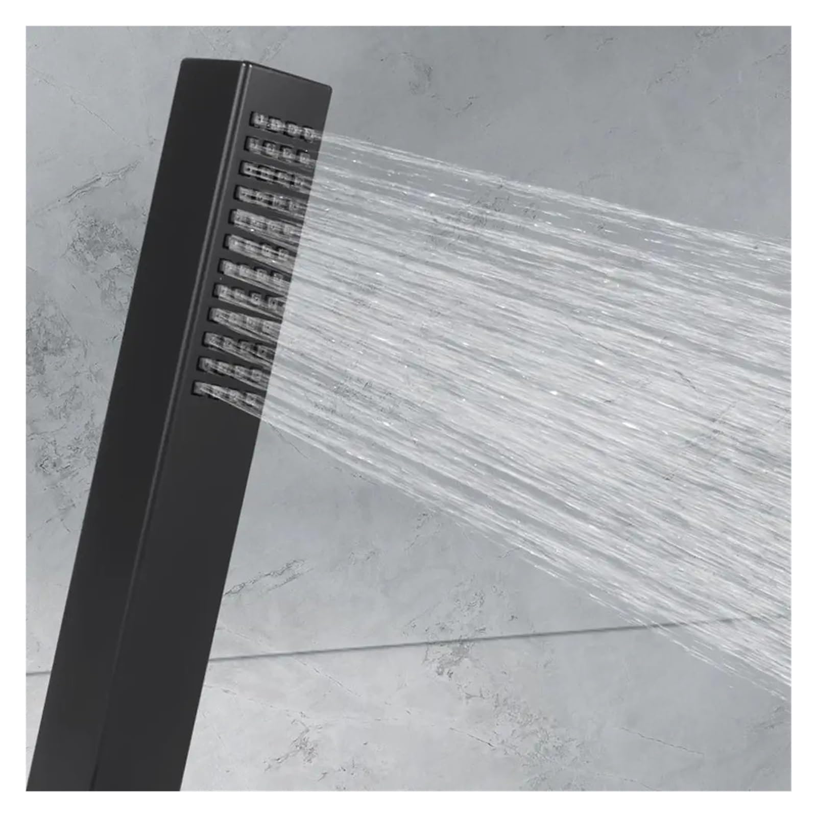 Cabezal de ducha cuadrado de mano de una sola función, rociador universal de ahorro de agua, rociador de ducha de alta presión a la moda creativa (plateado)