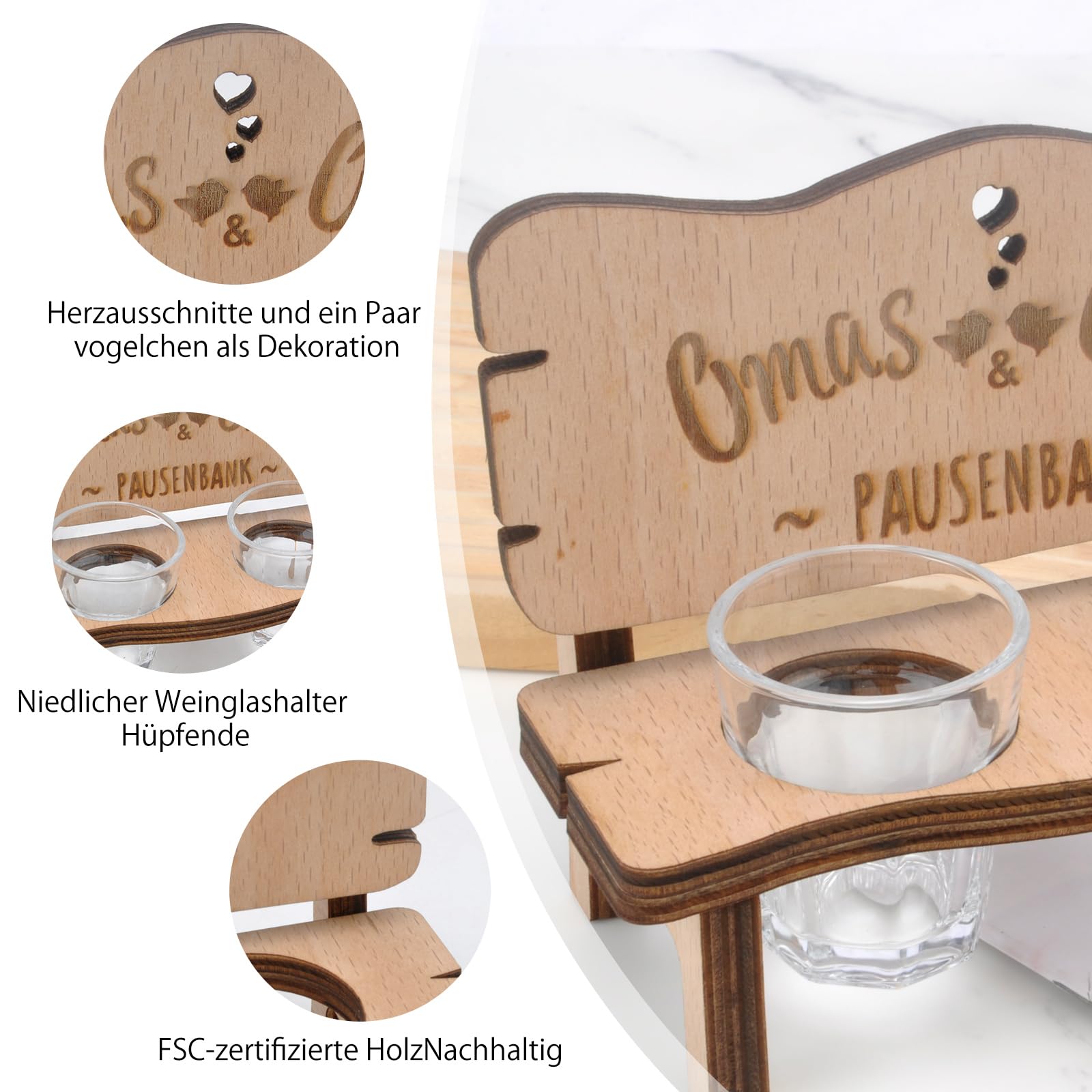 Spruchreif Panca Da Liquore Con Incisione | Panca Per Grappa Con 2