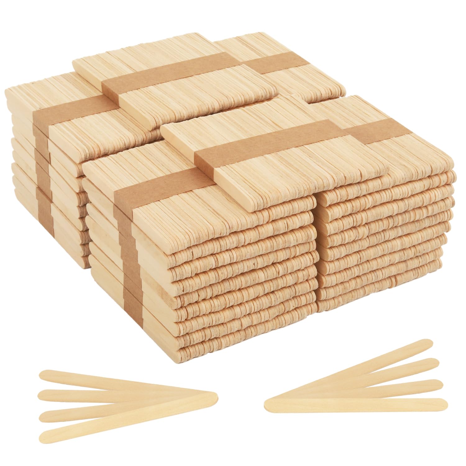 Palitos de madera para manualidades, paquete de 2000 palitos de helado, palos de madera natural de 4.5 pulgadas, palos de encerado, manualidades de madera, proyectos escolares, madera natural,