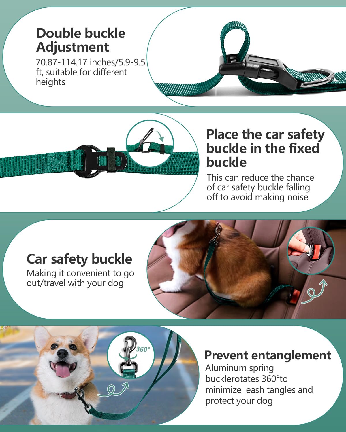 Hands Free Dog Lead, Multifunctional Crossbody Dog Lead - Image 3
