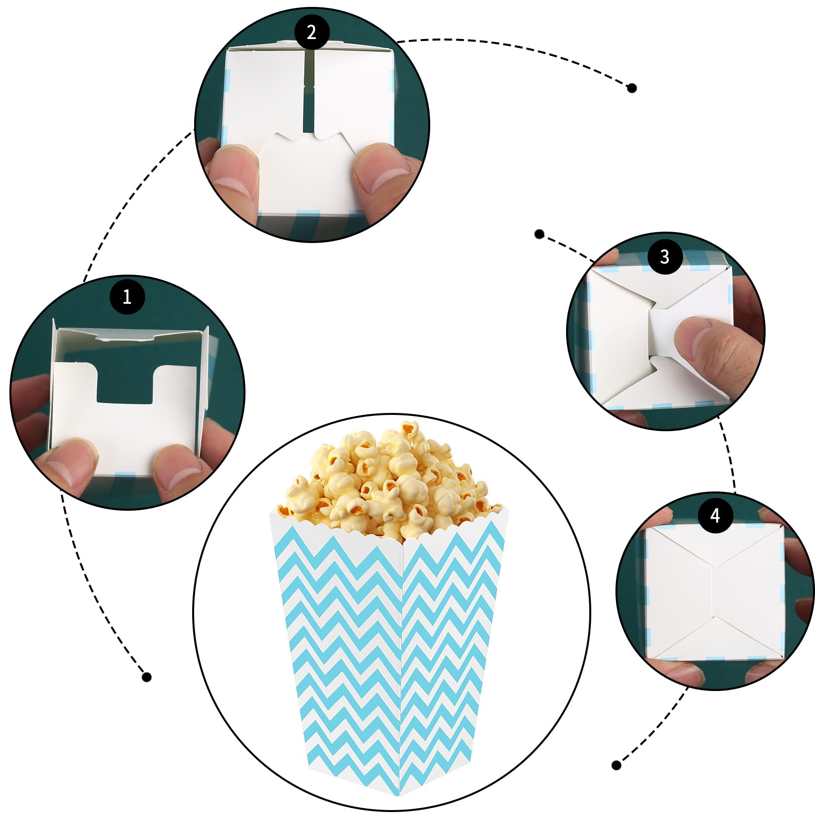 100 Pièces Sachet Pop Corn,21 X 9 Cm Sacs À Popcorn En Papier,Petits