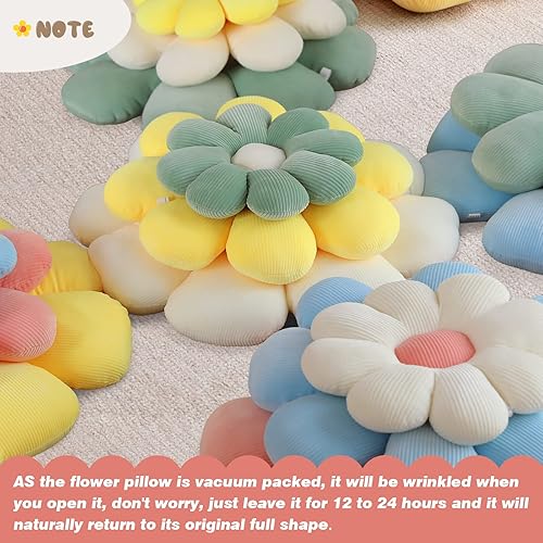 Miniatura 7 de ZAKUN Cojín con forma de flor, cojín de margarita, cojín estético de flores de margarita, bonito cojín de asiento de flores, almohadas decorativas