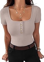 Gyabnw Women's T-Shirt Short Sleeve V-Neck Tops Blouses Summer Casual Basic Tops