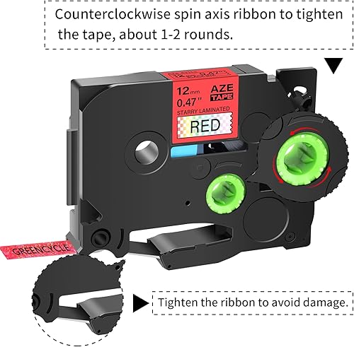 Miniatura 9 de GREENCYCLE Compatible con Brother P Touch TZ TZe-131L1 Starry Laminated Glitter Rainbow Bling AZE cinta de etiquetas negra sobre transparente 12