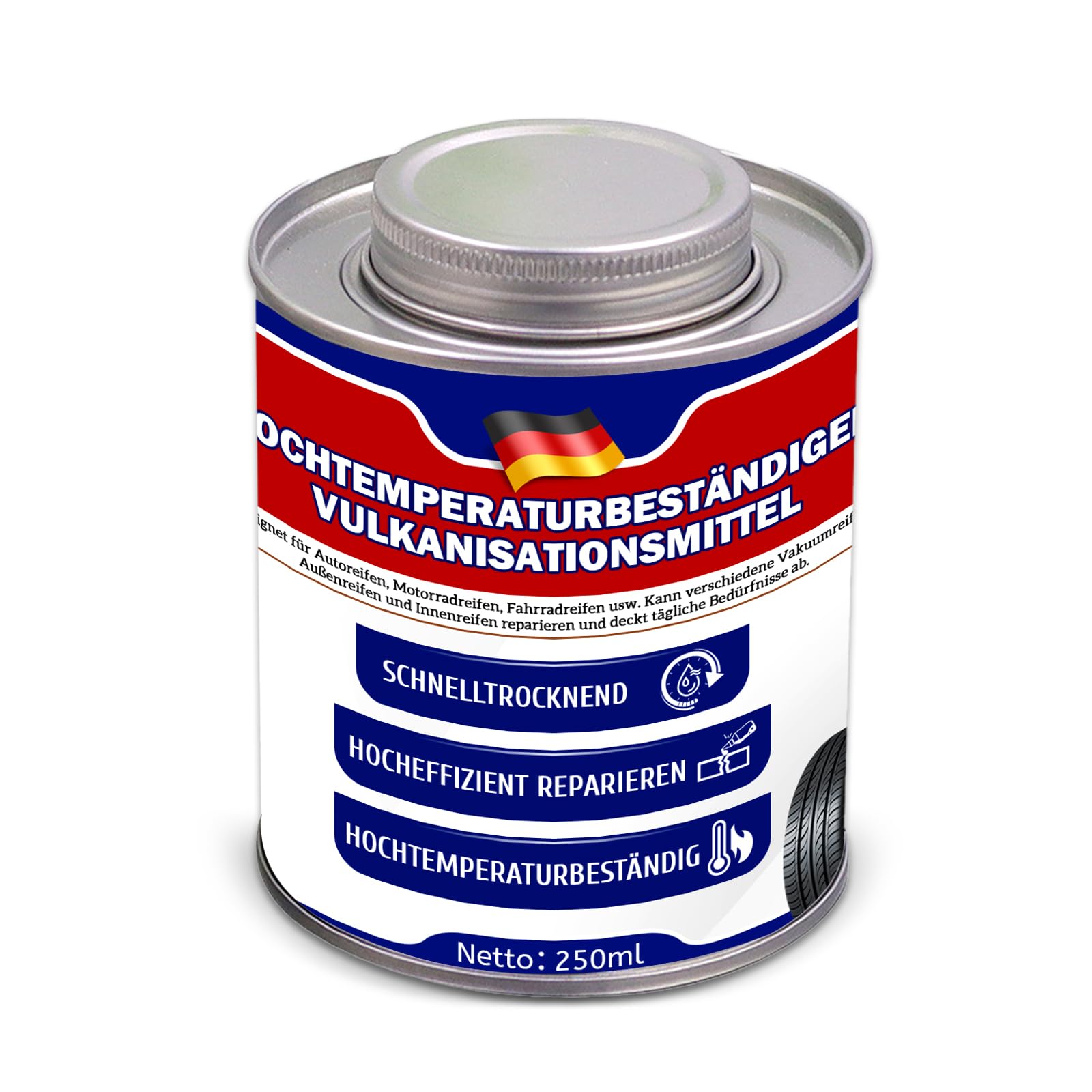 Liquido vulcanizzante da 250 ml, liquido di riparazione extra forte per camere d'aria di bicicletta, pneumatici per auto, pneumatici per moto e valvole in gomma, riparazione rapida dei