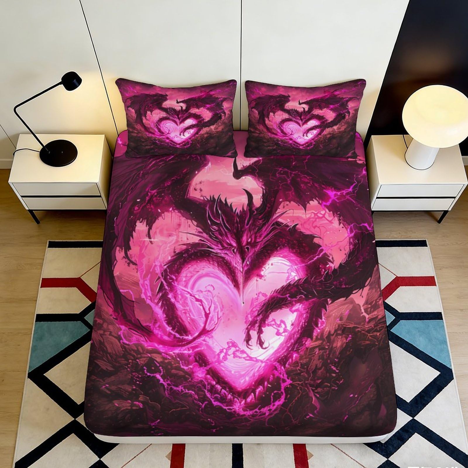 3D Printed Puppy Fitted Sheet Microfiber Deep Pocket Bedroom Bedding Non-Slip Dog Mattress Fitted Cover for Adults Teens 200x200x25cm
