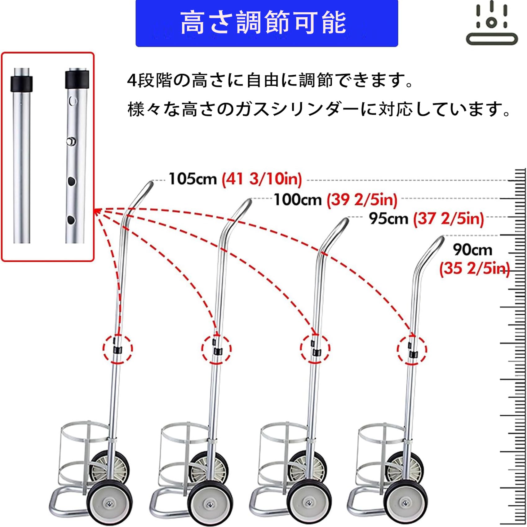 Amazon.co.jp: アルミ製医療用酸素ボンベカート、ガスタンク CO2 窒素