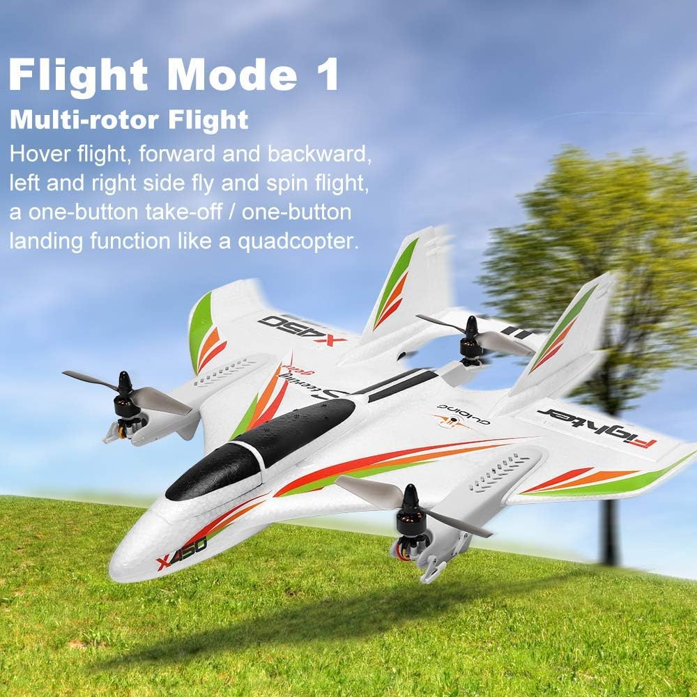 Avión RC Planeador RC Avión De ala Fija con 3 Modelos 2.4g 6ch 3d/6g Helicópteros RC Despegue Vertical Rtf