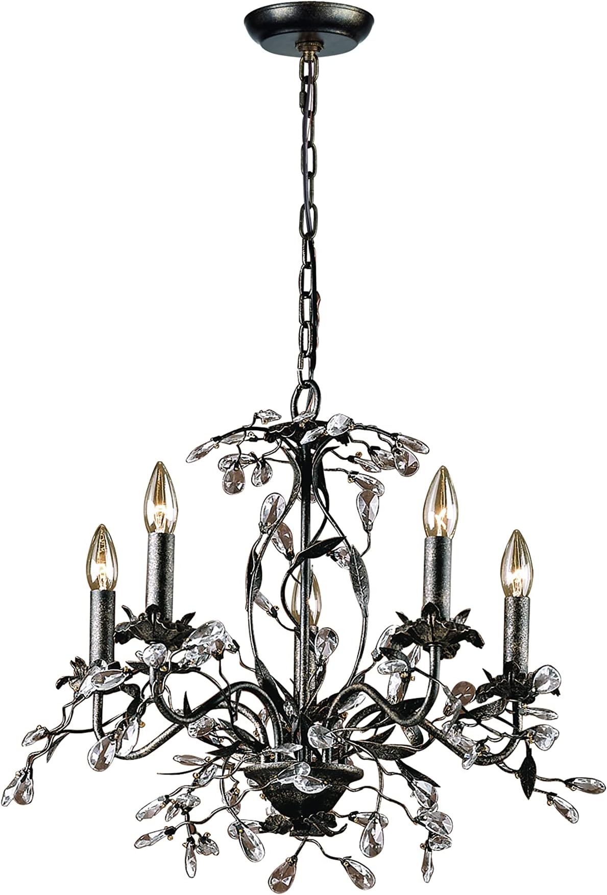 Elk Home Circeo 5-Light Chandelier - in Deep Rust Finish, 21-Inch Wide, Traditional Style