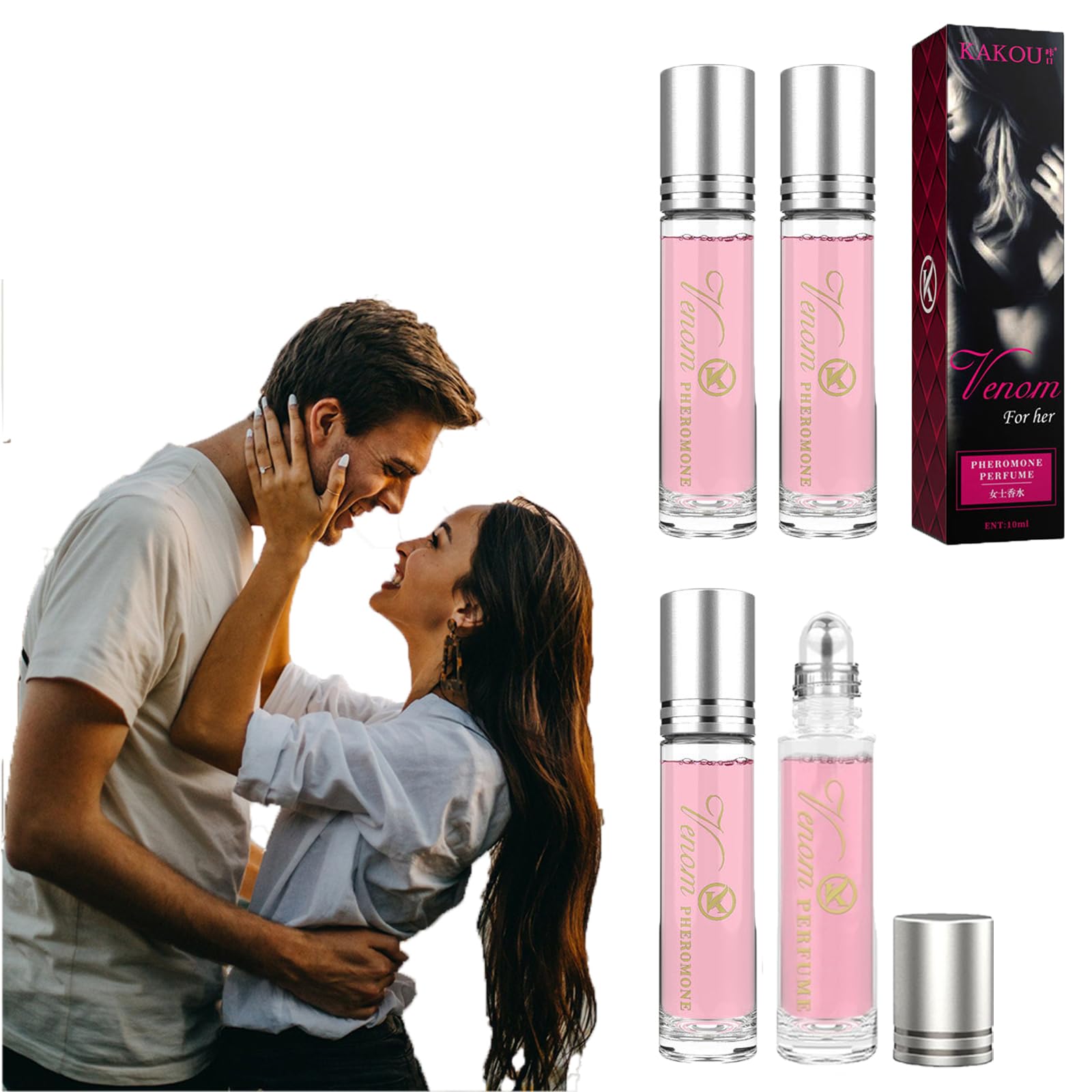 pheromones perfumes for women, Phero Roll-On Perfume, best fragrances Phero Oil for Women to Attract Men, Perfume con feromonas para mujeres(Pack of 4