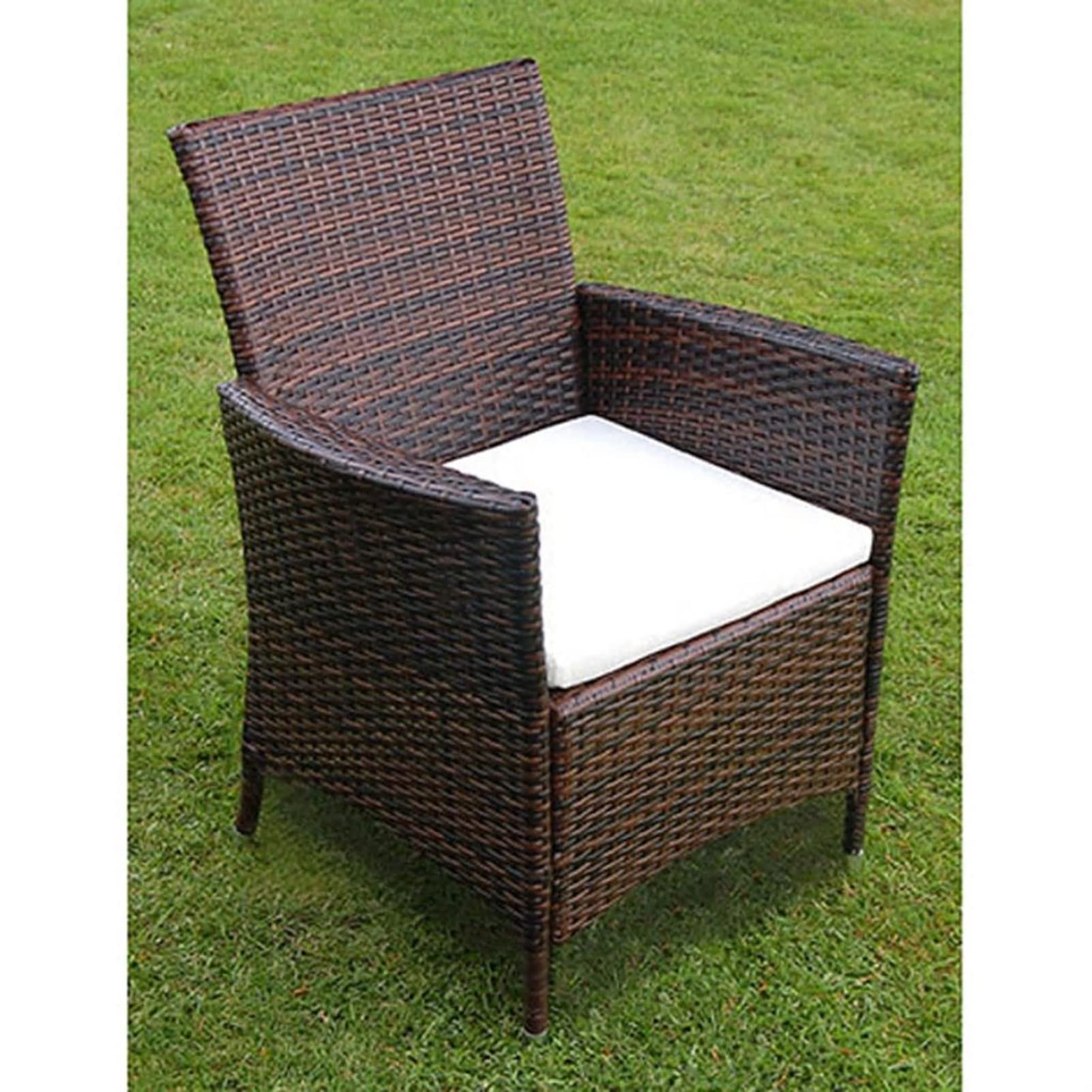Set Comedor de jardín 9 Piezas y Cojines Mesa y sillas terraza Exterior Garden Furniture Muebles Jardin Conjunto Mesa y sillas Jardin ratán sintético marrón